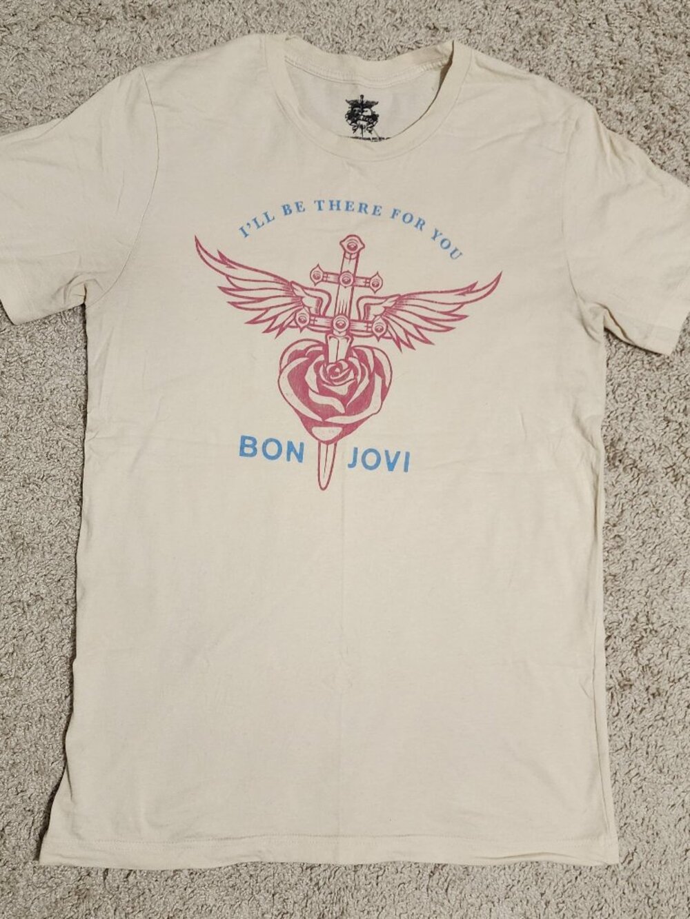 Bon Jovi - Heart and Dagger Cream - I'll Be There For You - t shirt - Medium